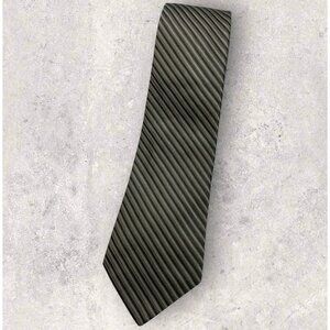 KITON 7fold Silk Tie ITALY Gray Brown Striped W:3.8" EUC